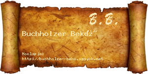 Buchholzer Bekő névjegykártya